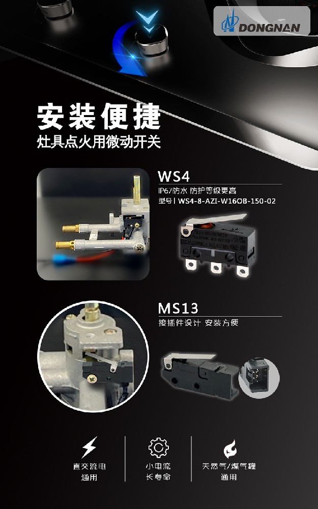東南電子//灶具點火用微動開關系列